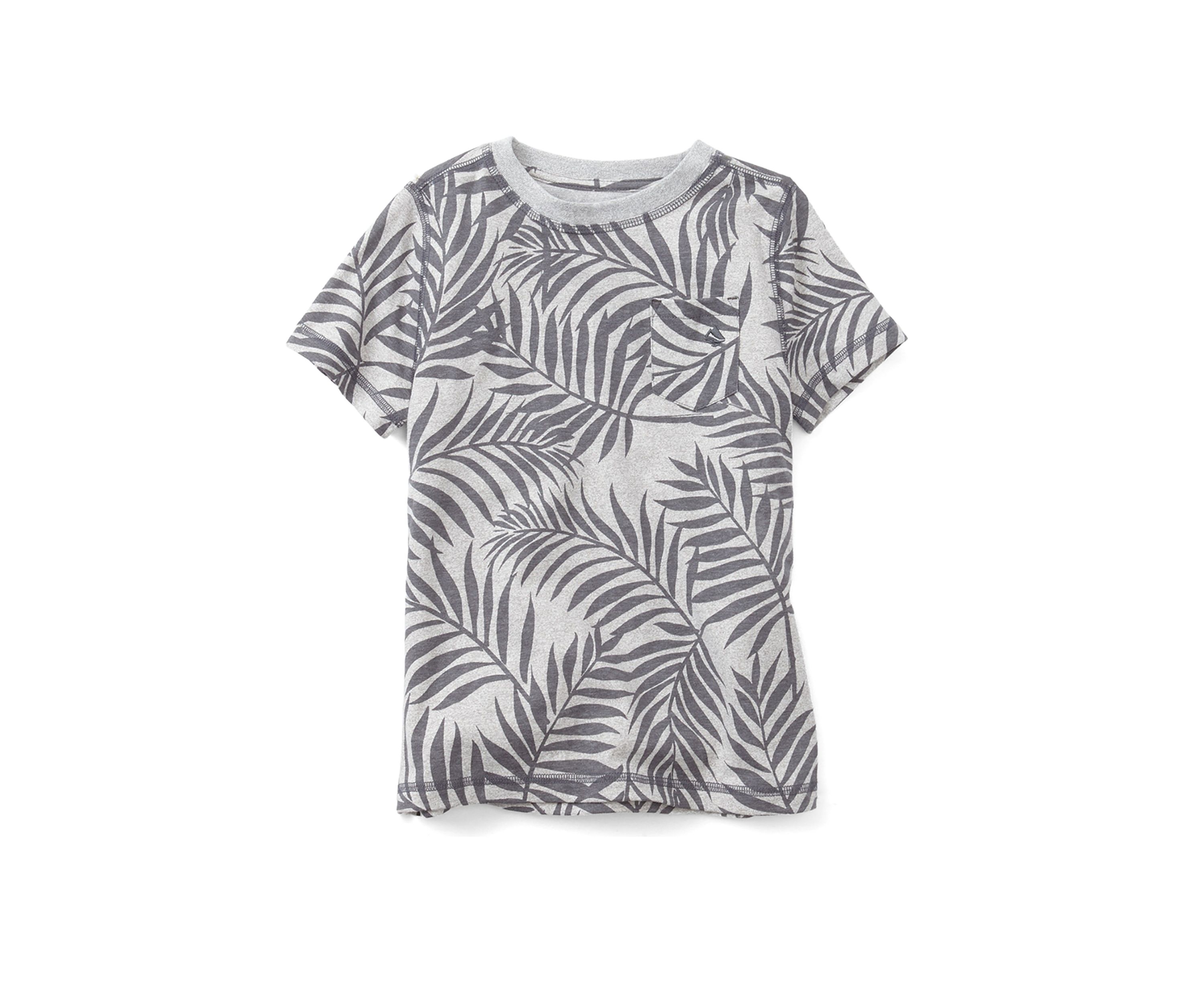 Boys 4-7 Short Sleeve Printed Jaspe Crew Neck Pocket T-Shirt