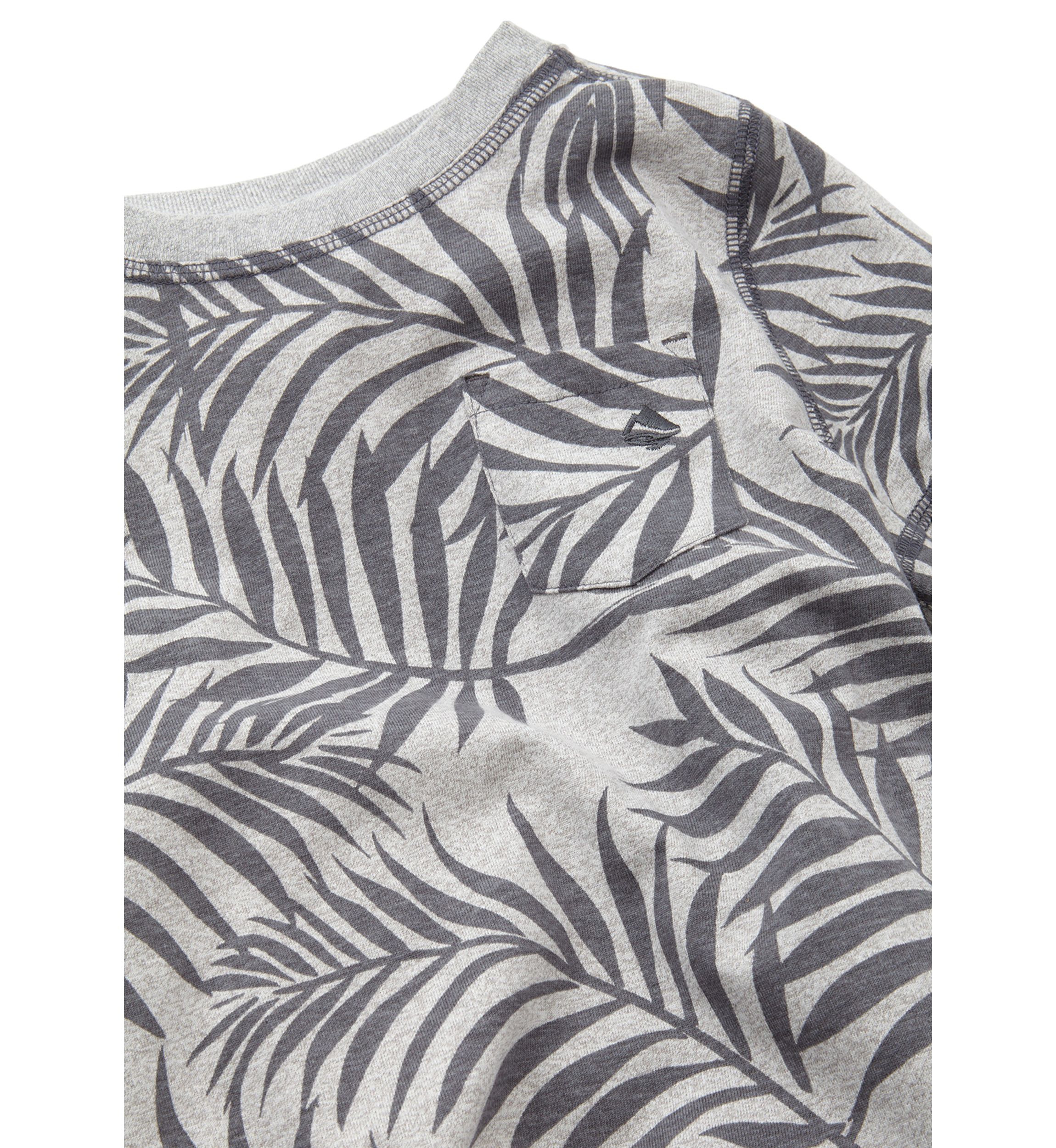 Boys 4-7 Short Sleeve Printed Jaspe Crew Neck Pocket T-Shirt