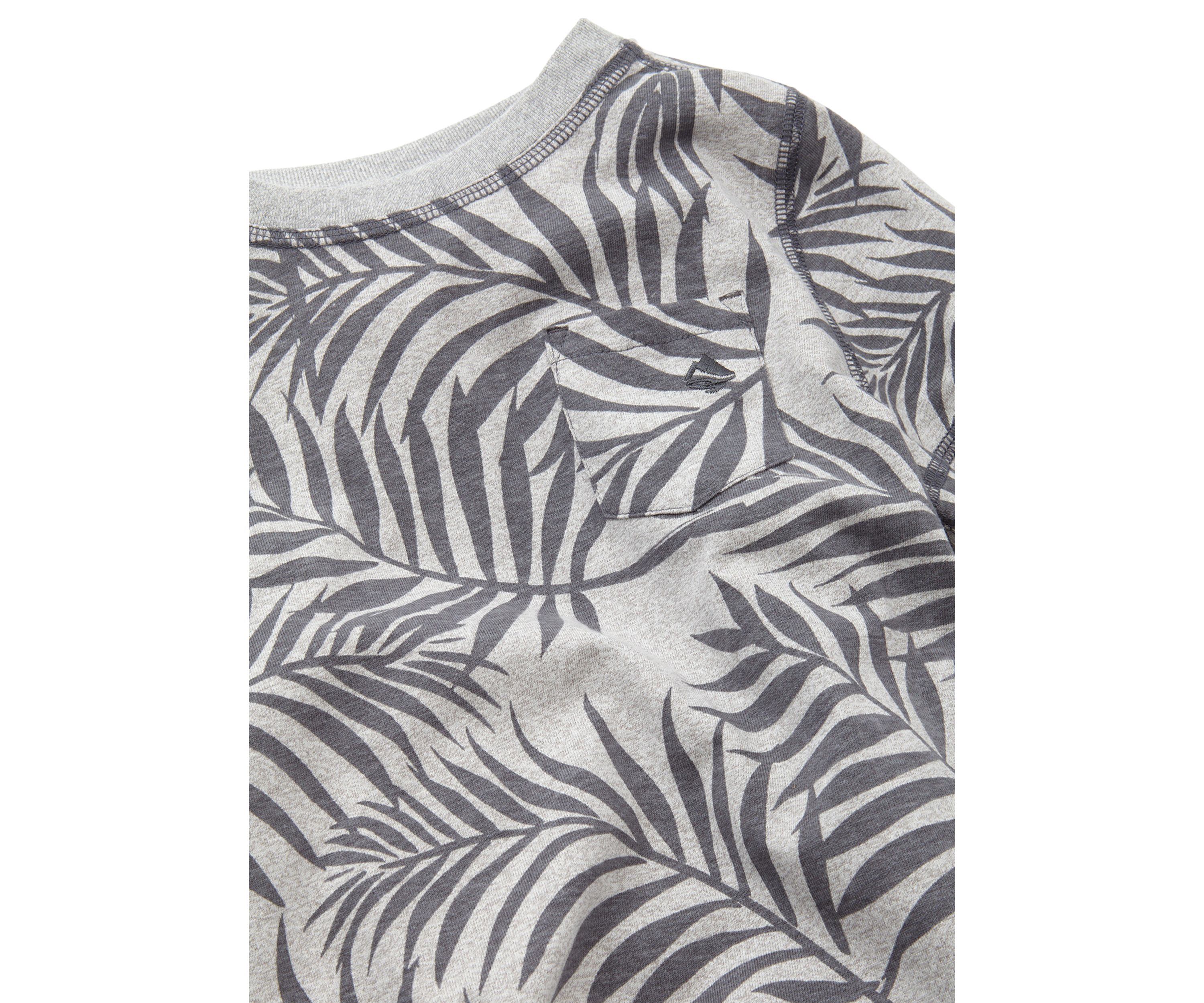 Boys 4-7 Short Sleeve Printed Jaspe Crew Neck Pocket T-Shirt