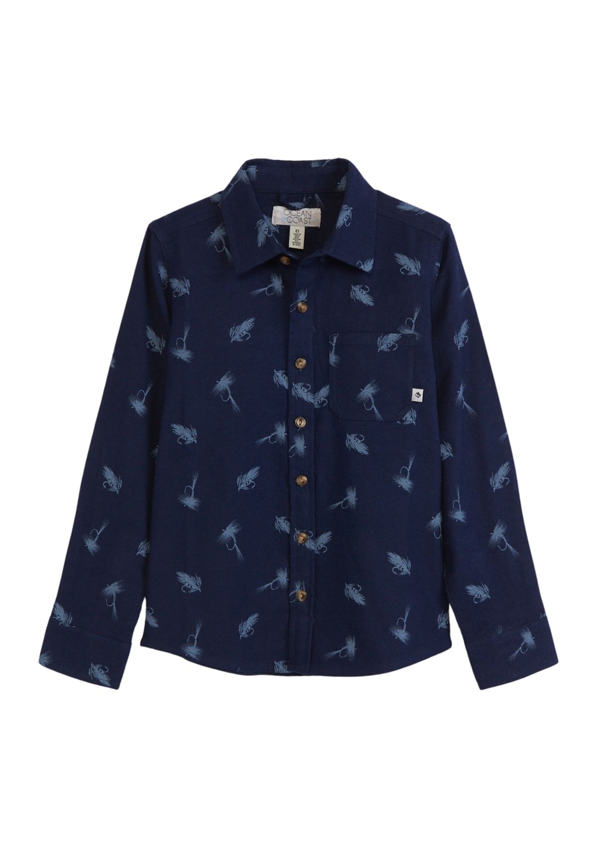 Boys 4-7 Printed Long Sleeve Flannel Shirt