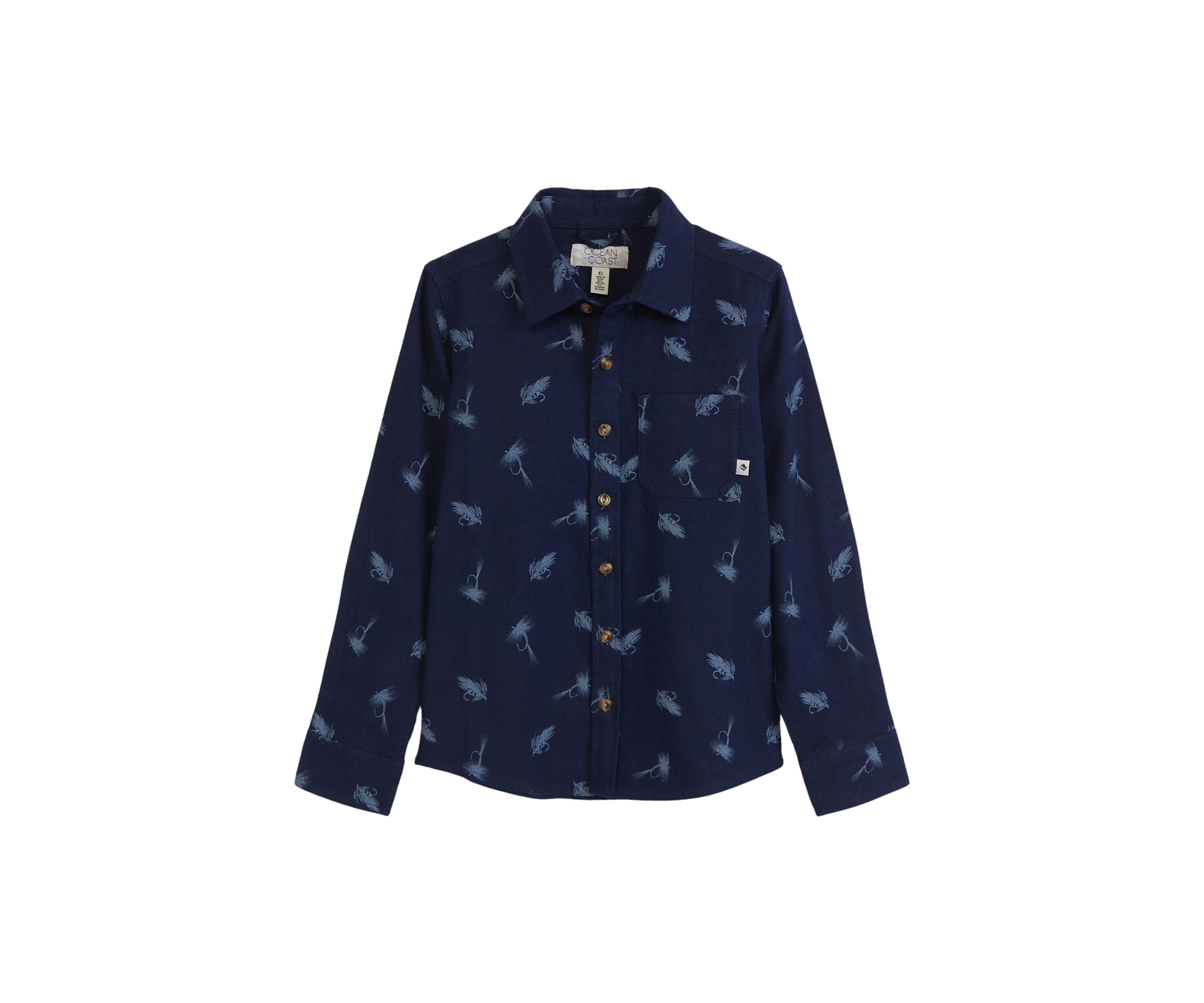 Boys 4-7 Printed Long Sleeve Flannel Shirt