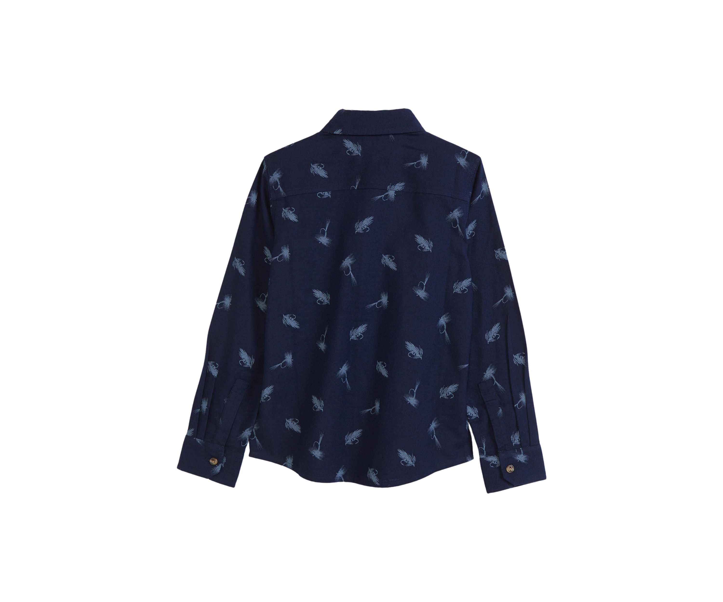 Boys 4-7 Printed Long Sleeve Flannel Shirt