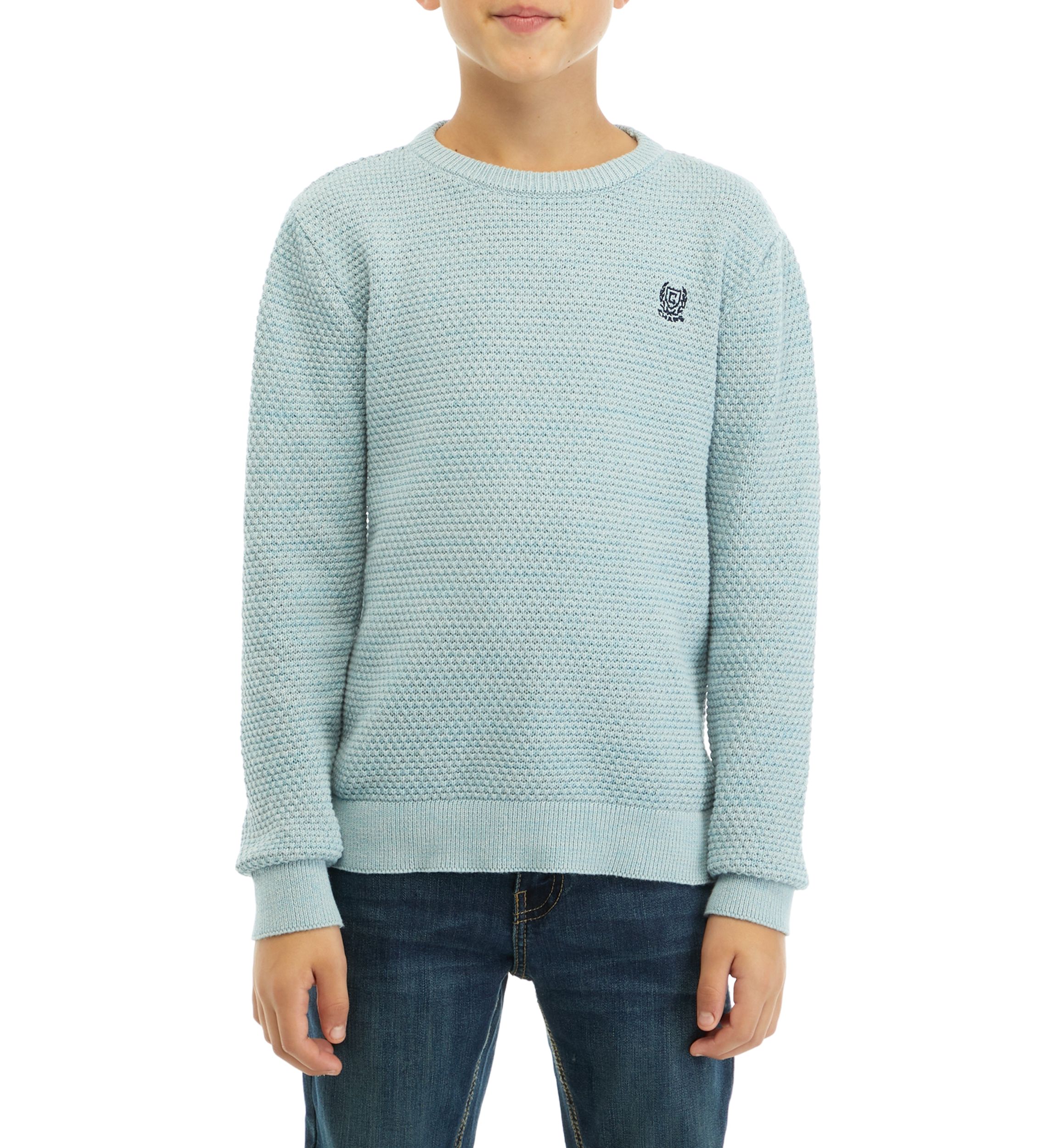Boys 8-20 Logo Crew Neck Cotton Sweater