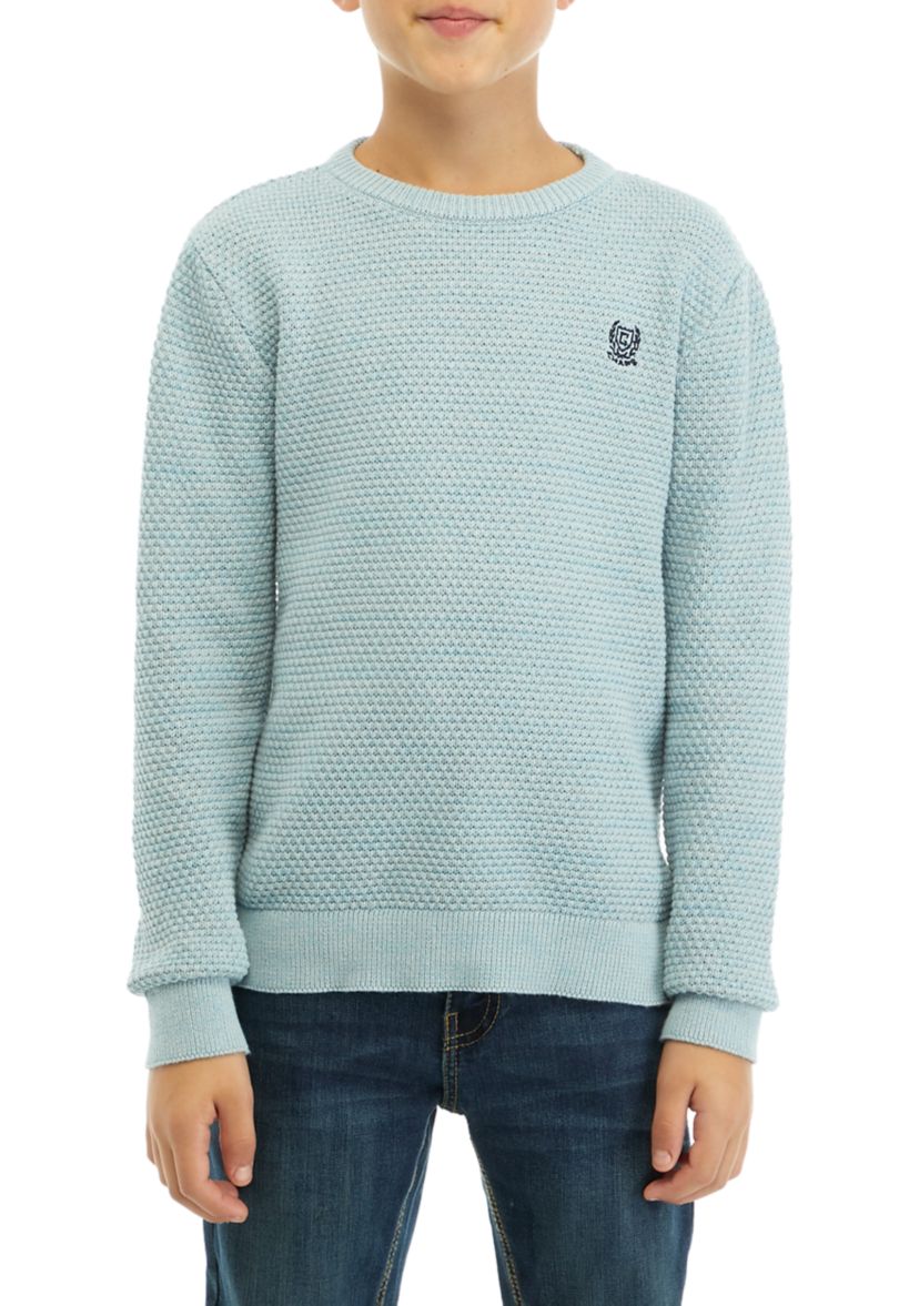 Boys 8-20 Logo Crew Neck Cotton Sweater