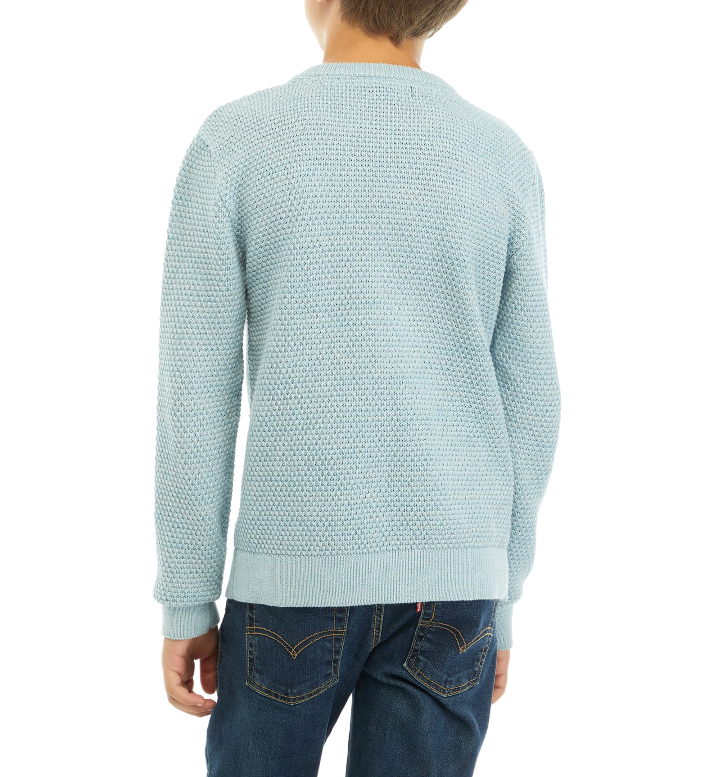 Boys 8-20 Logo Crew Neck Cotton Sweater
