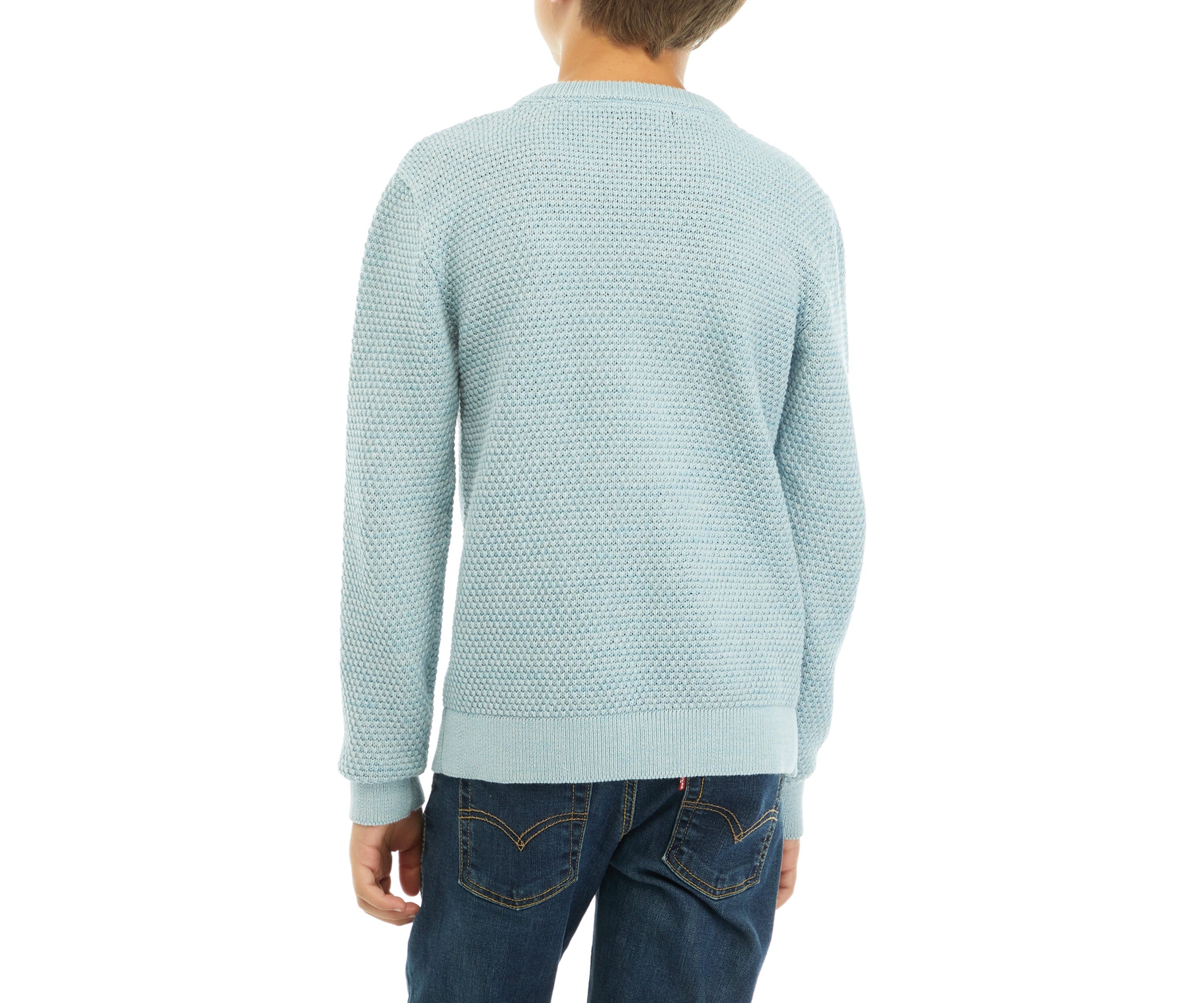 Boys 8-20 Logo Crew Neck Cotton Sweater