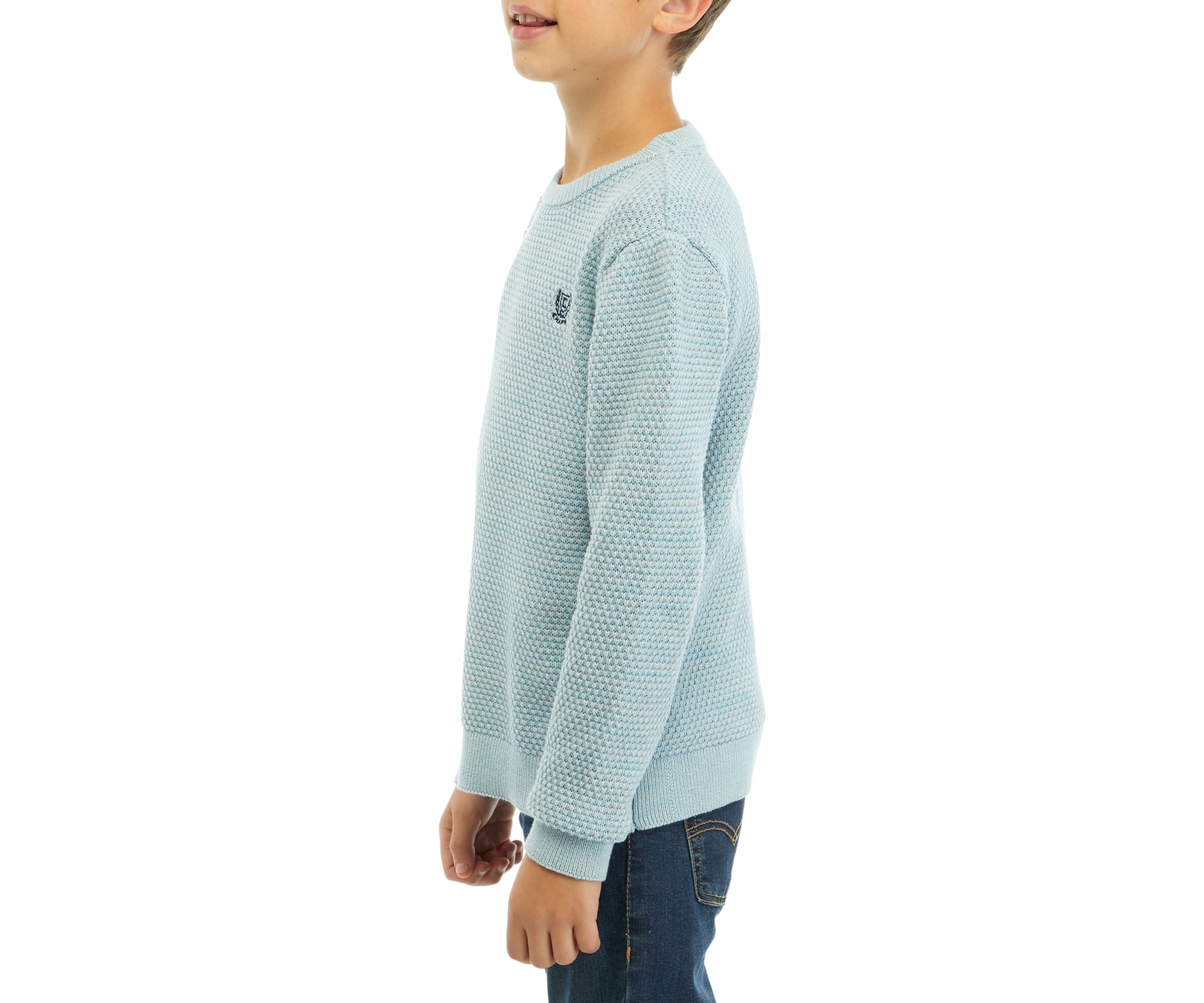 Boys 8-20 Logo Crew Neck Cotton Sweater