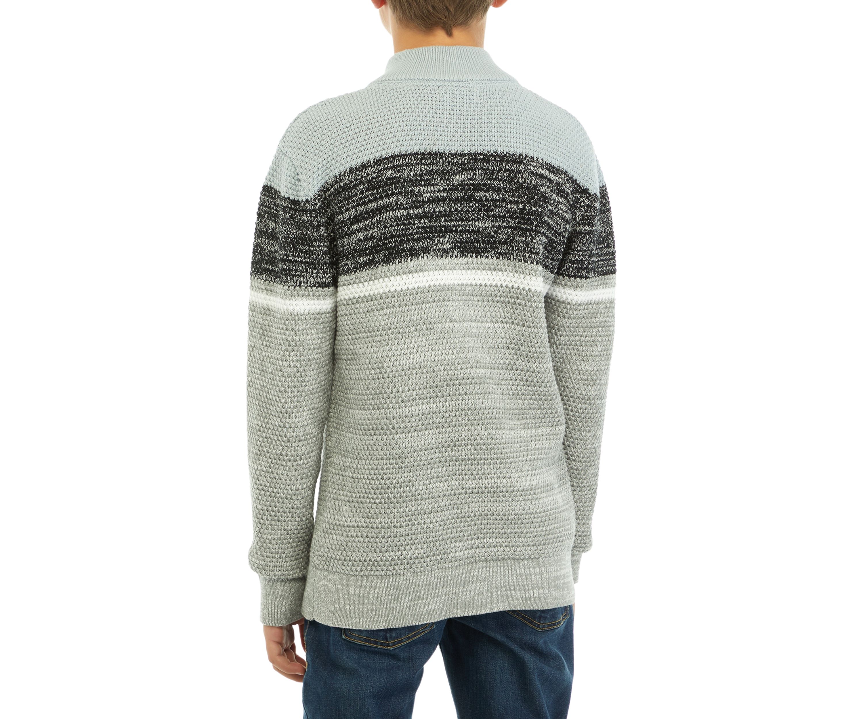 Boys 8-20 1/4 Zip Color Blocked Sweater