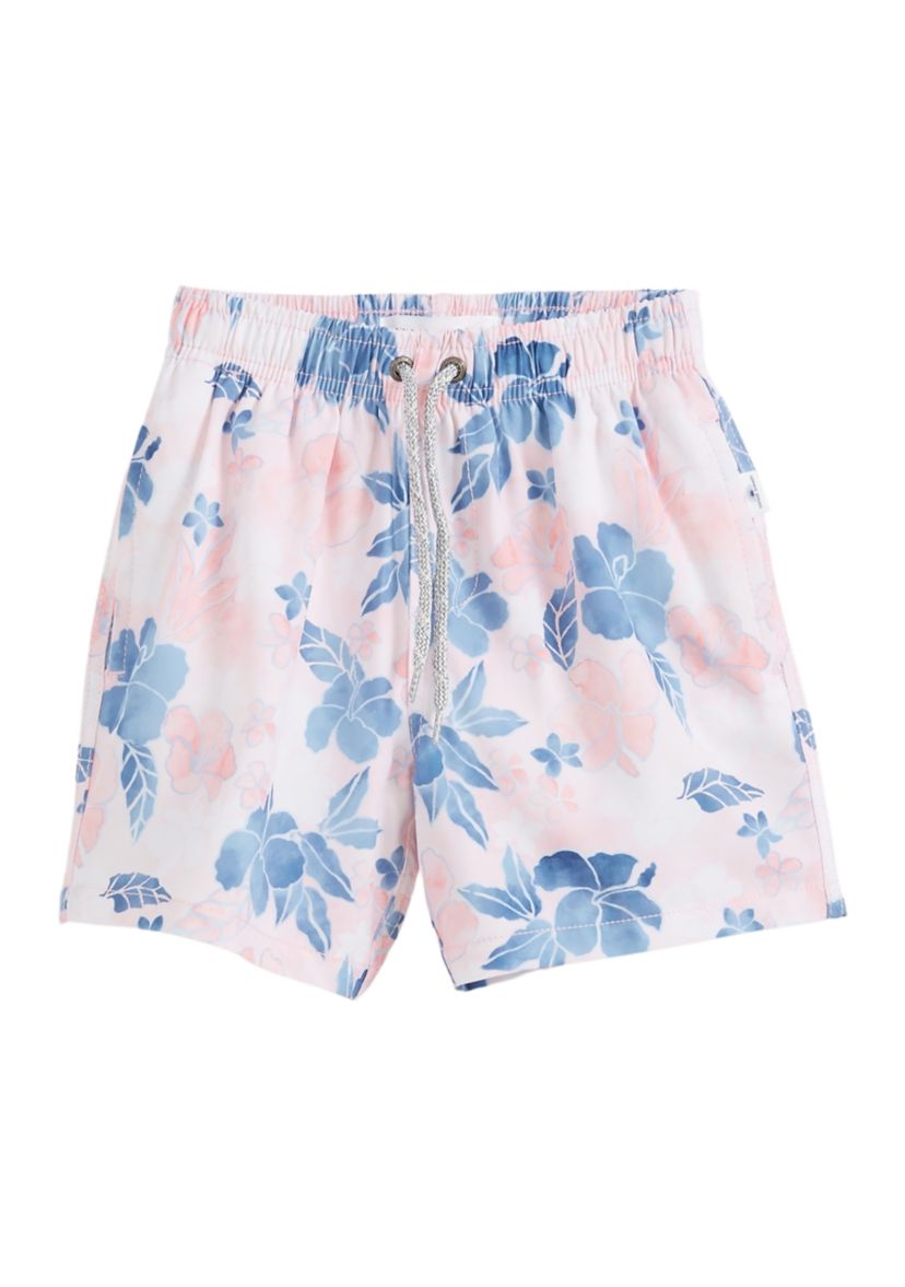 Boys 4-7 Stretch Printed Volley Swim Trunks
