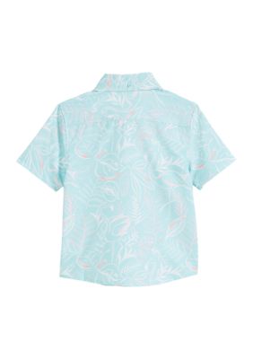 Boys 4-7 Stretch Button Down Swim Shirt