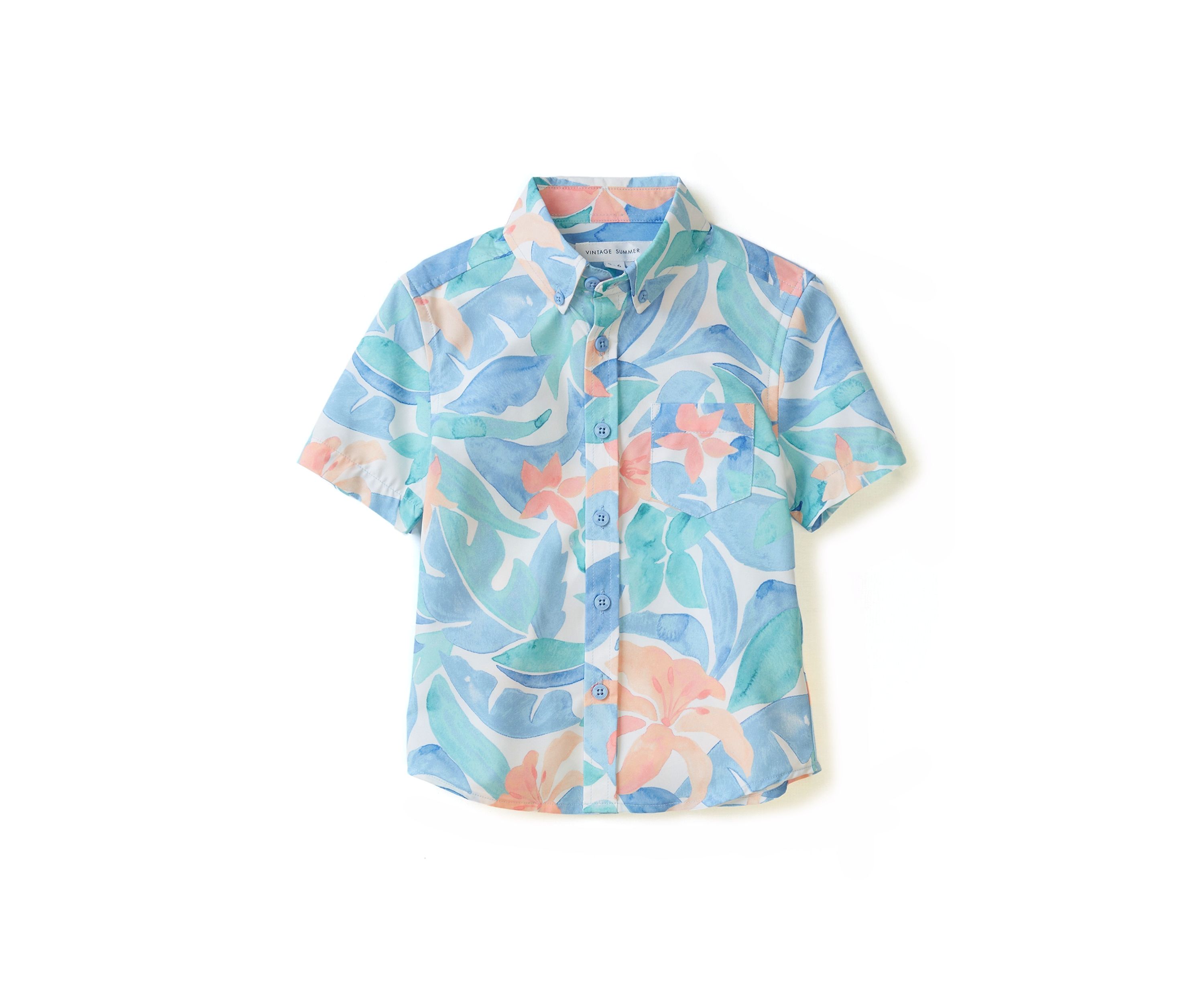 Boys 4-7 Floral Button Up Shirt 