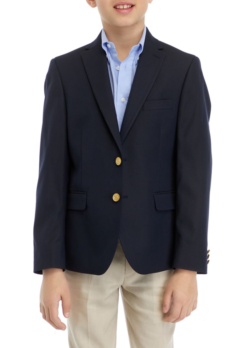 Boys 8-20 Solid Navy Suit Jacket