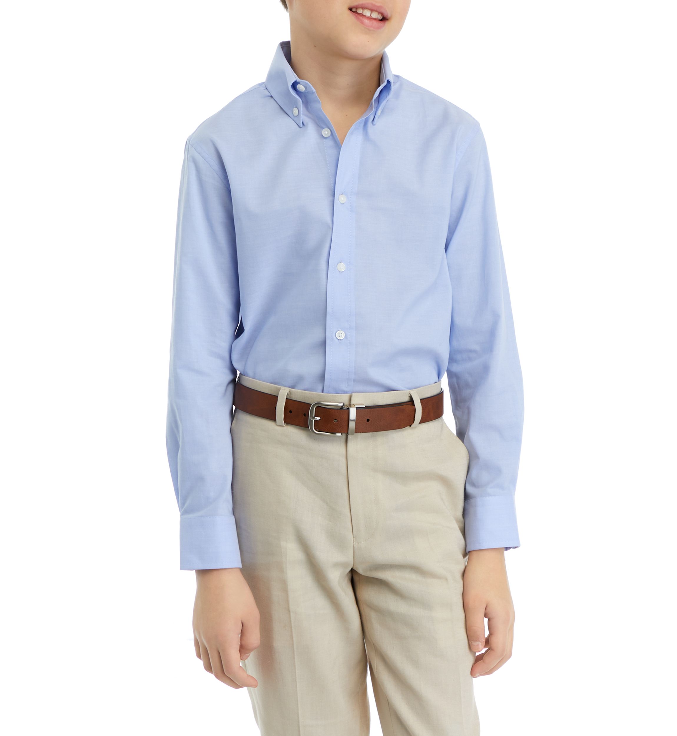 Boys 8-20 Solid Button Down Shirt