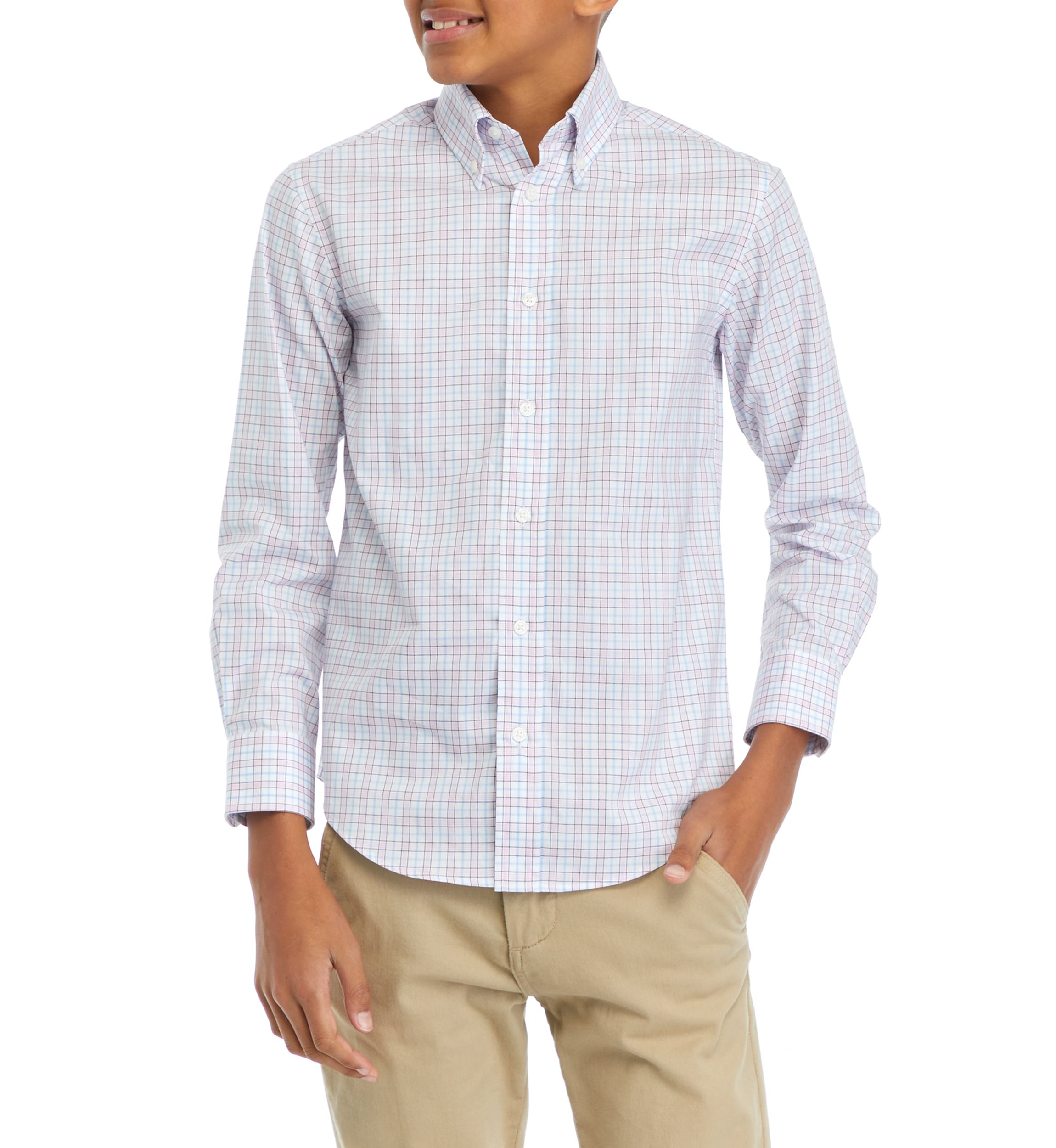 Boys 8-20 Long Sleeve Plaid Shirt