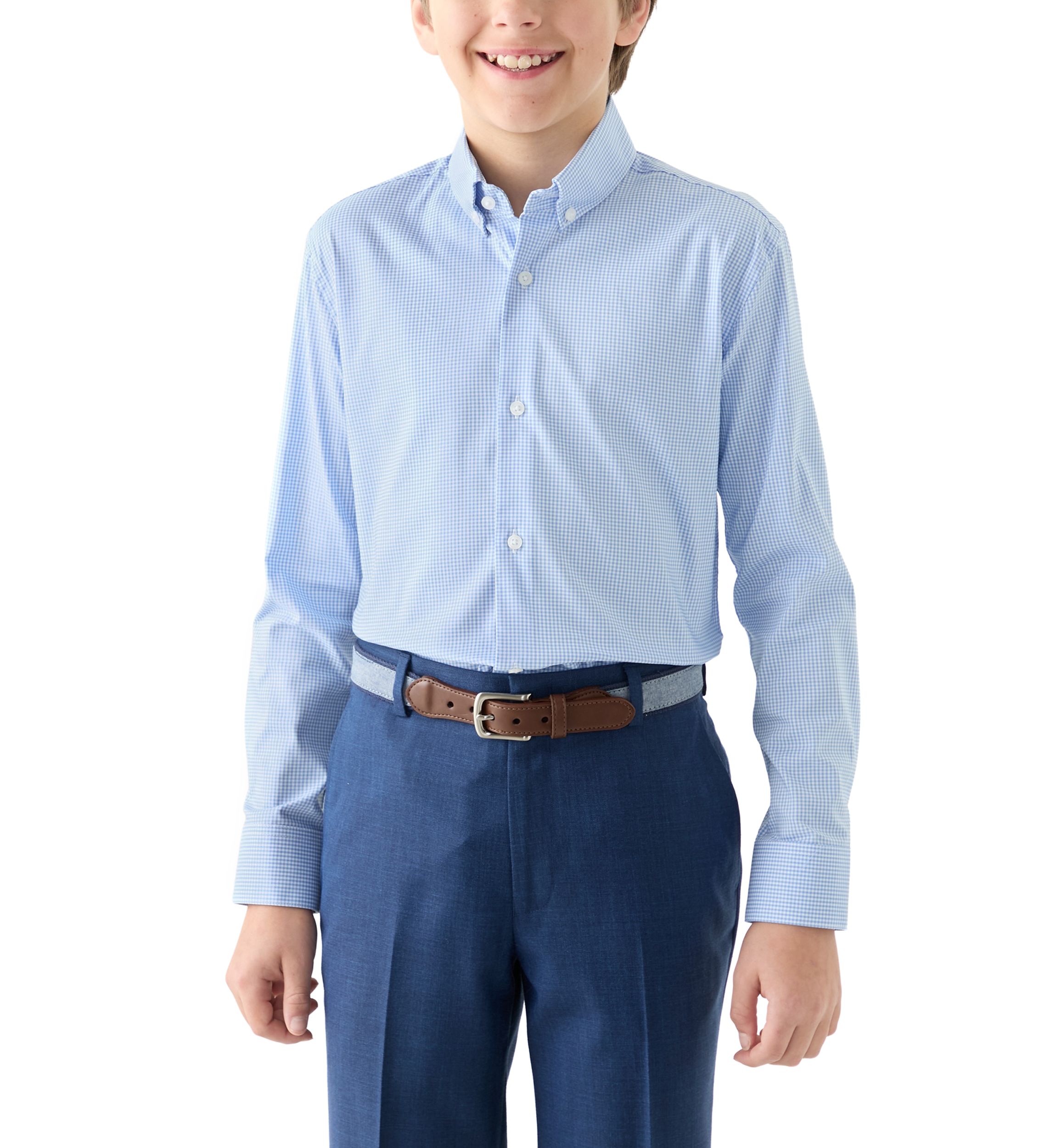 Boys 8-20 Long Sleeve Gingham Shirt