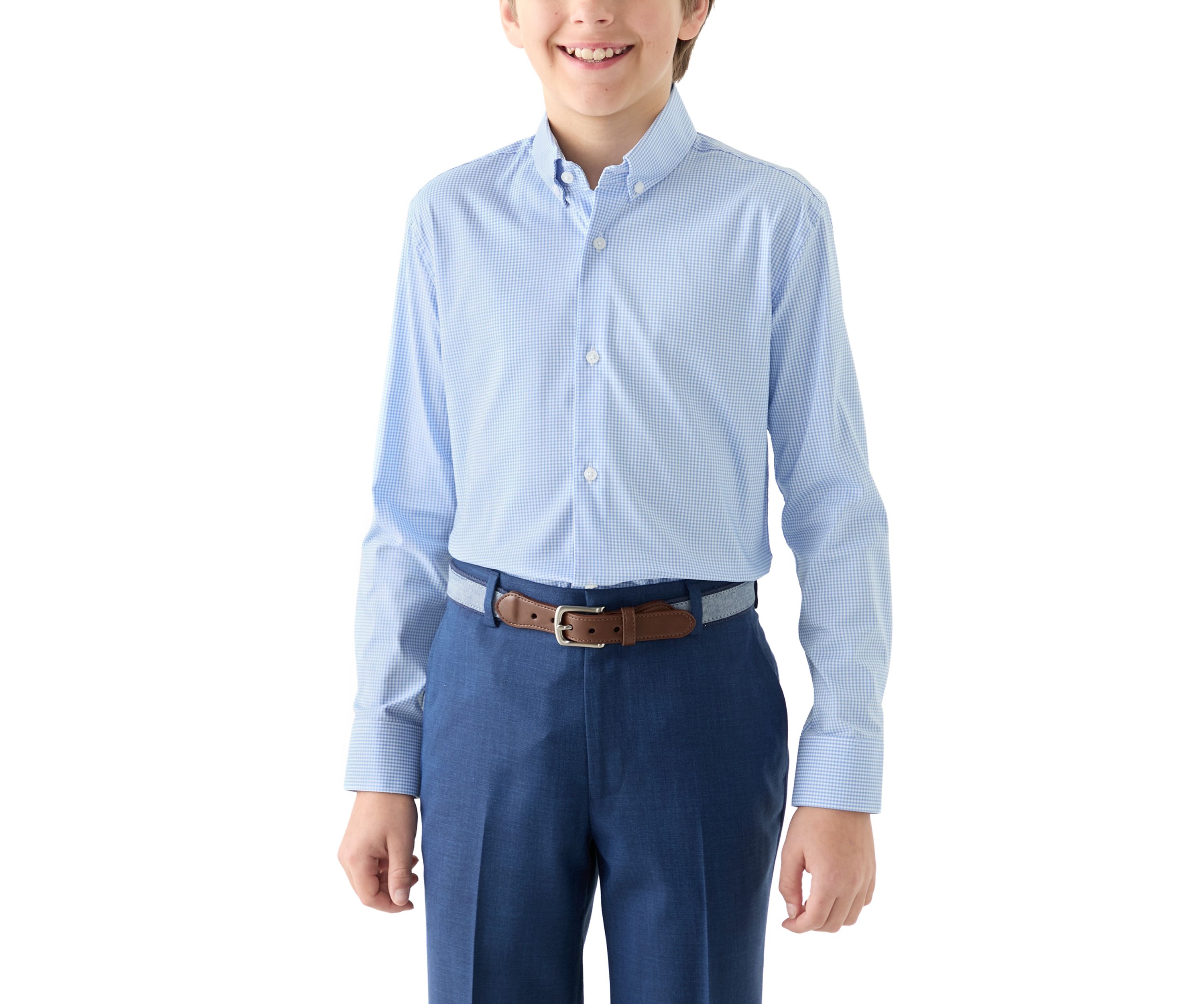 Boys 8-20 Long Sleeve Gingham Shirt