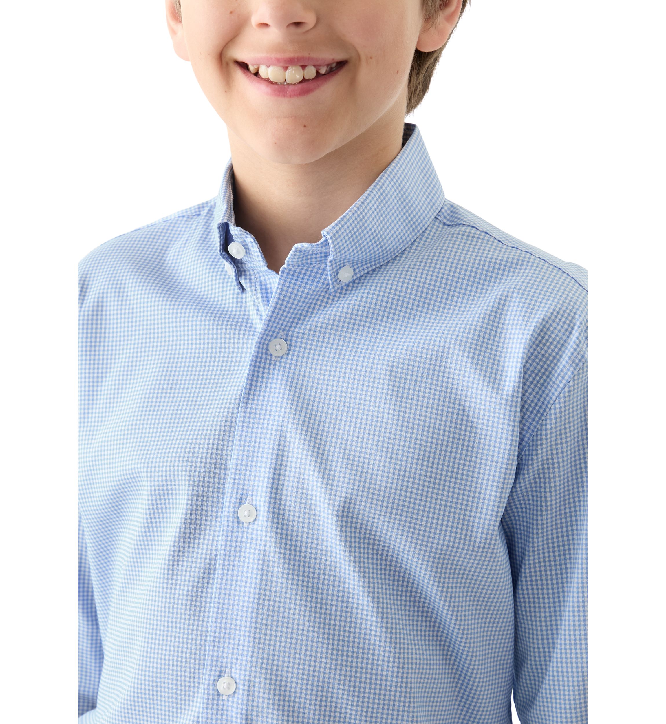 Boys 8-20 Long Sleeve Gingham Shirt