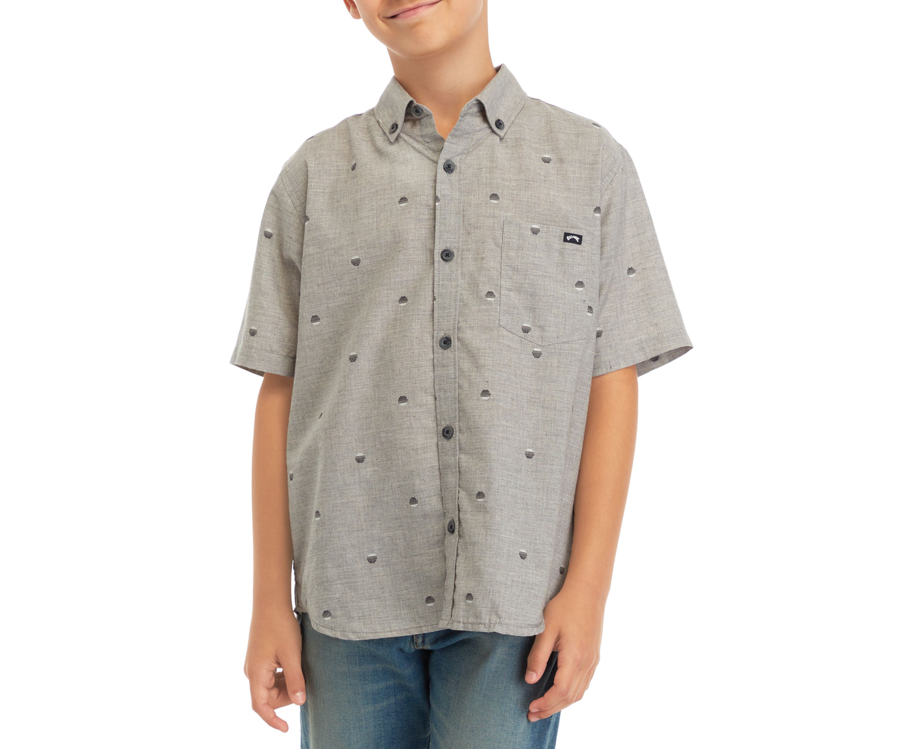 Boys 8-20 All Day Jacquard Printed Button Down Shirt