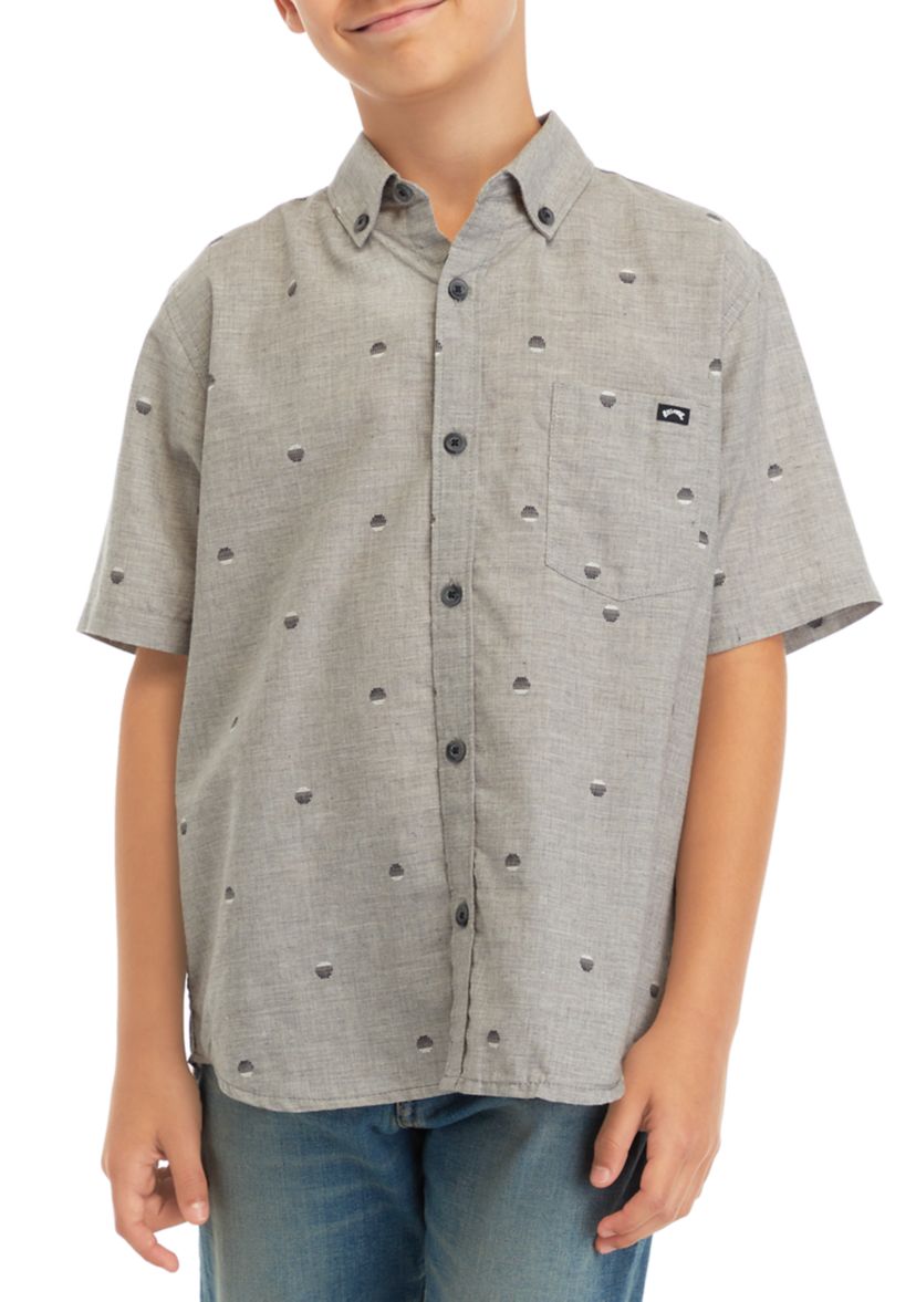 Boys 8-20 All Day Jacquard Printed Button Down Shirt