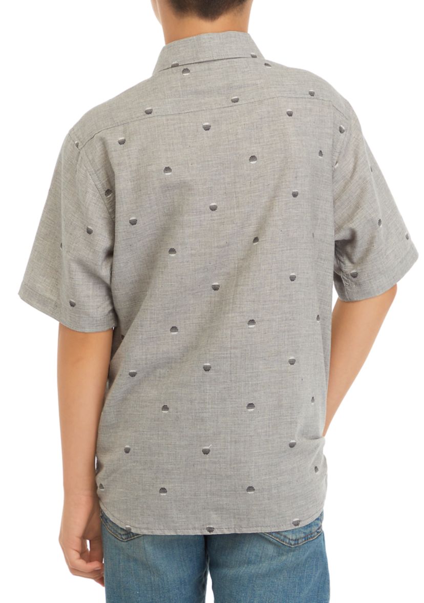 Boys 8-20 All Day Jacquard Printed Button Down Shirt