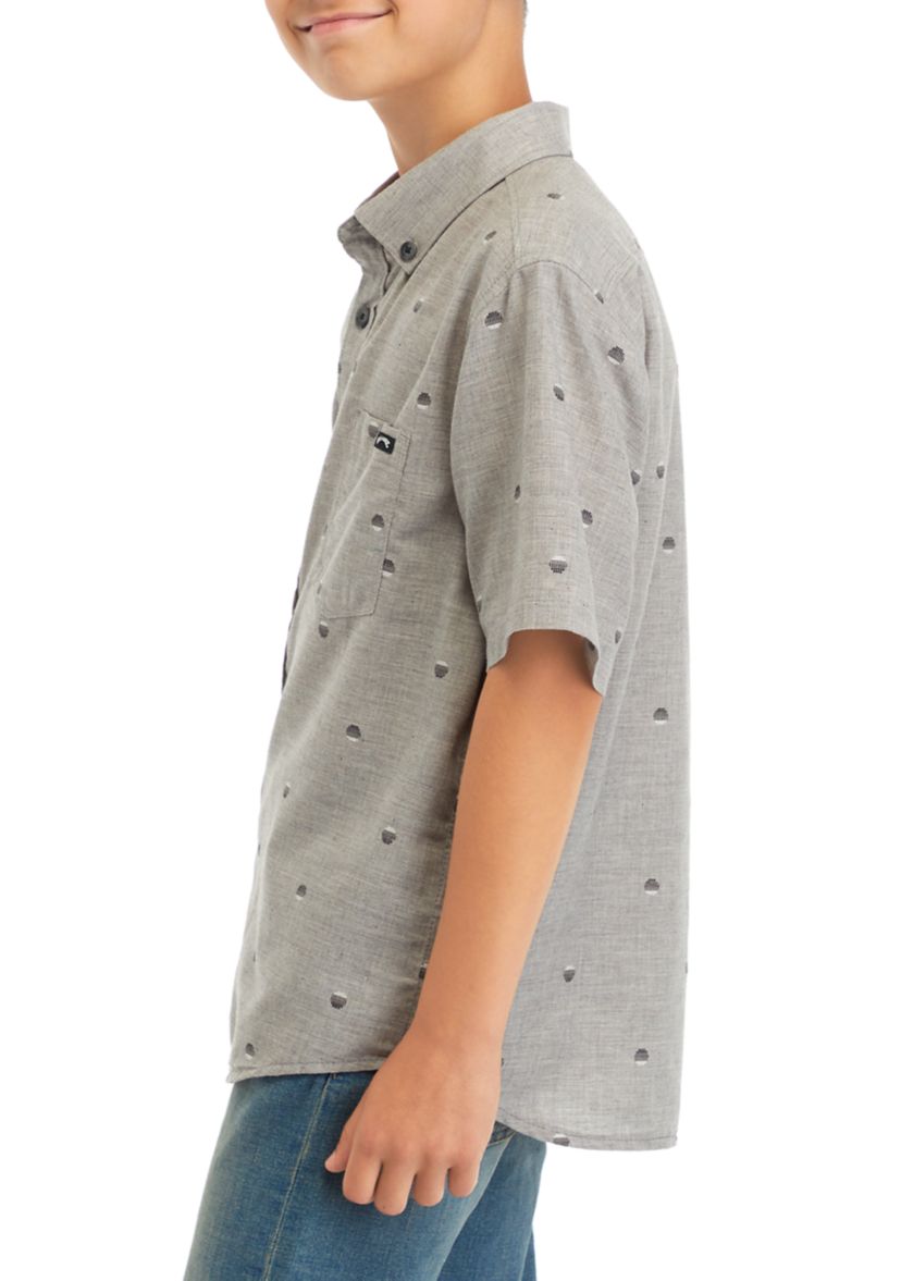 Boys 8-20 All Day Jacquard Printed Button Down Shirt