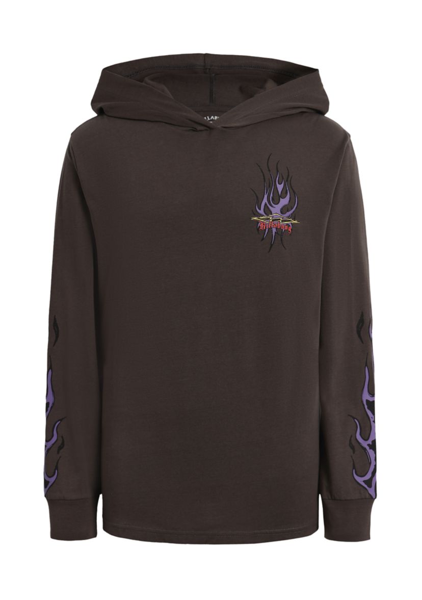 Boys 8-20 Flames Long Sleeve Hooded T-Shirt