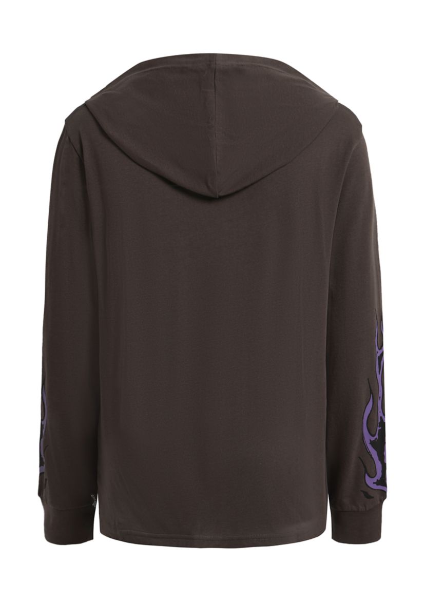 Boys 8-20 Flames Long Sleeve Hooded T-Shirt