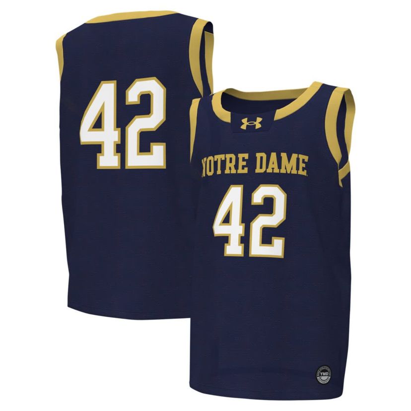 NCAA Under Armour #42 Notre Dame Fighting Irish Replica Basketball Jersey