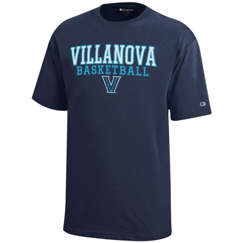 NCAA Villanova Wildcats Stacked Logo Basketball T-Shirt