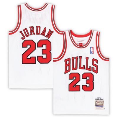 Mitchell & Ness Youth NBA Preschool Michael Jordan Chicago Bulls 1997/98 Hardwood Classics Authentic Jersey, White, 5T