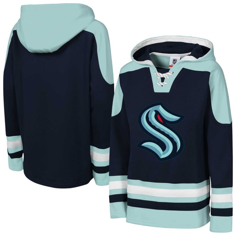 NHL Deep Sea Seattle Kraken Ageless Must Have Home V-Neck Pullover Hoodie