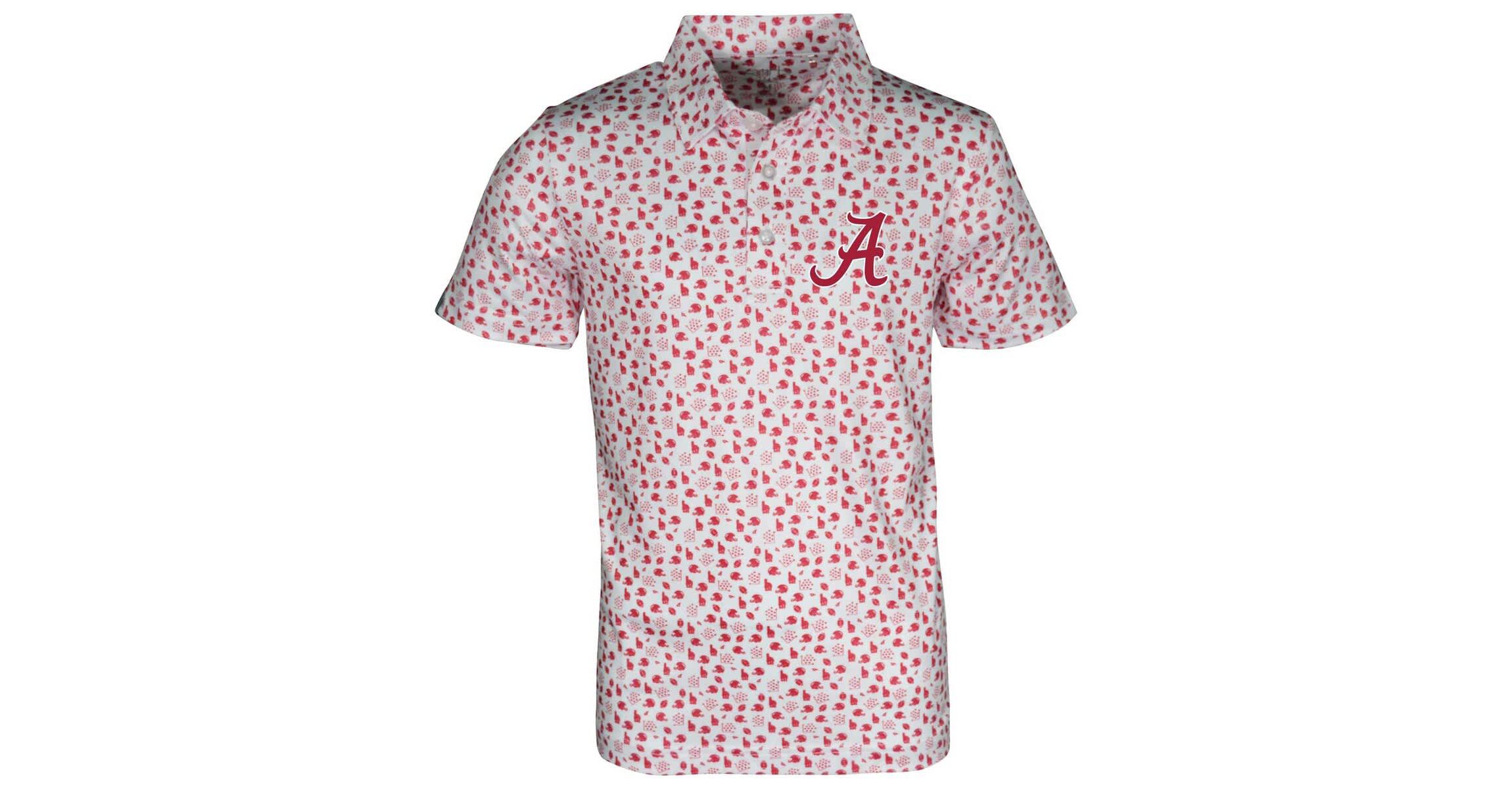 Alabama Crimson Tide NCAA Alabama Tide Earnest Allover Print Polo