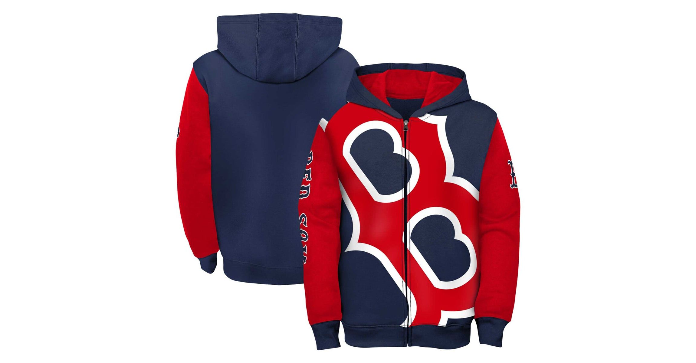 Boston Red Sox MLB Fanatics Navy/Red Boston Sox card Full-Zip Hoodie Jacket