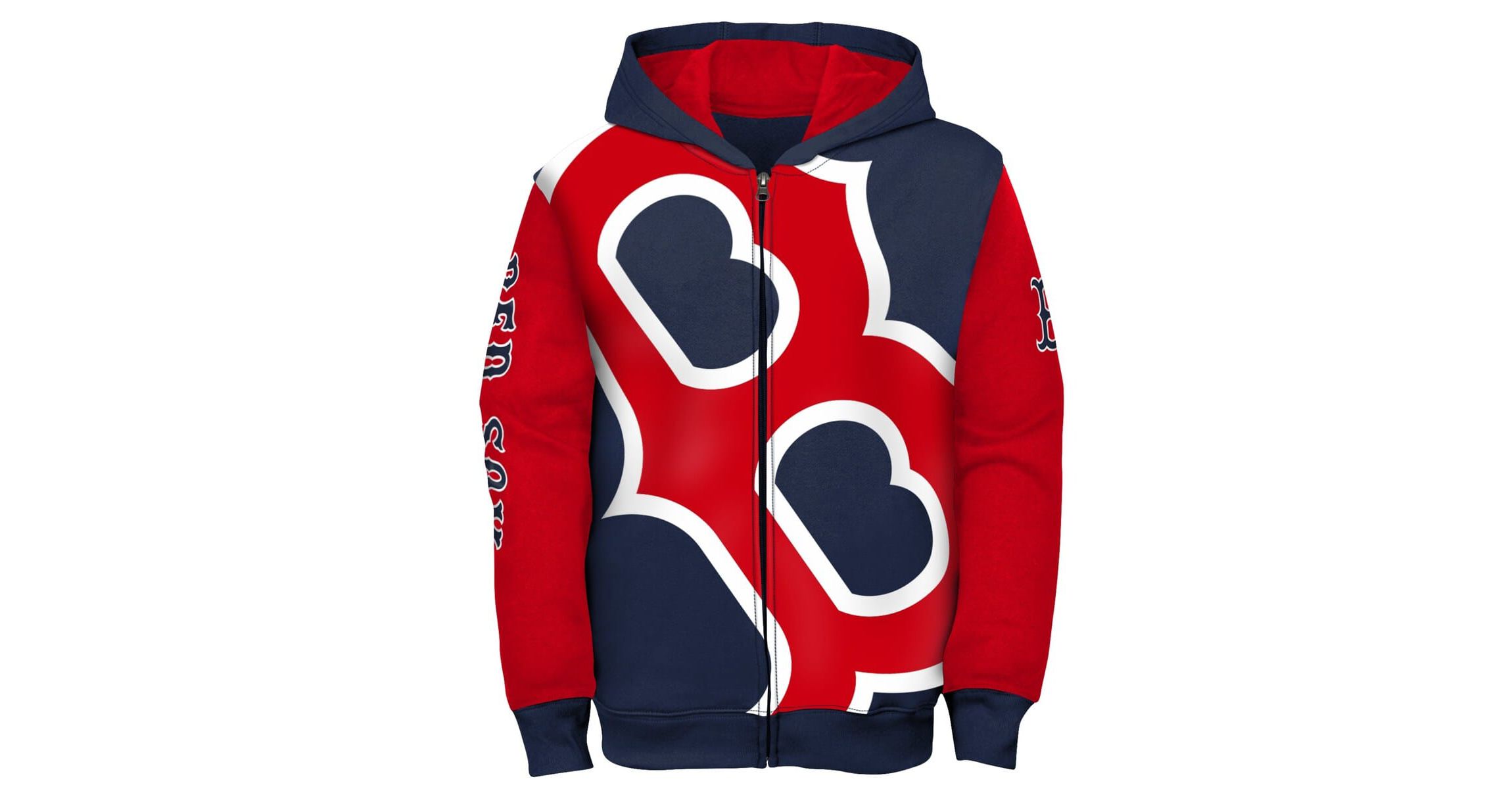 Boston Red Sox MLB Fanatics Navy/Red Boston Sox card Full-Zip Hoodie Jacket