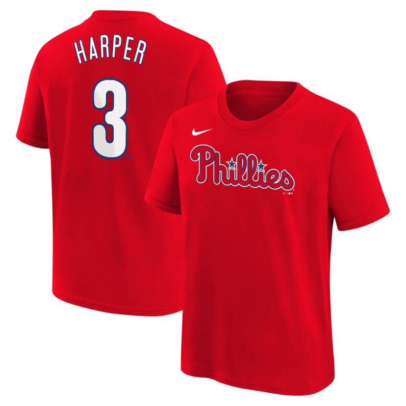 MLB Nike Bryce Harper Philadelphia Phillies Home Player Name & Number T-Shirt