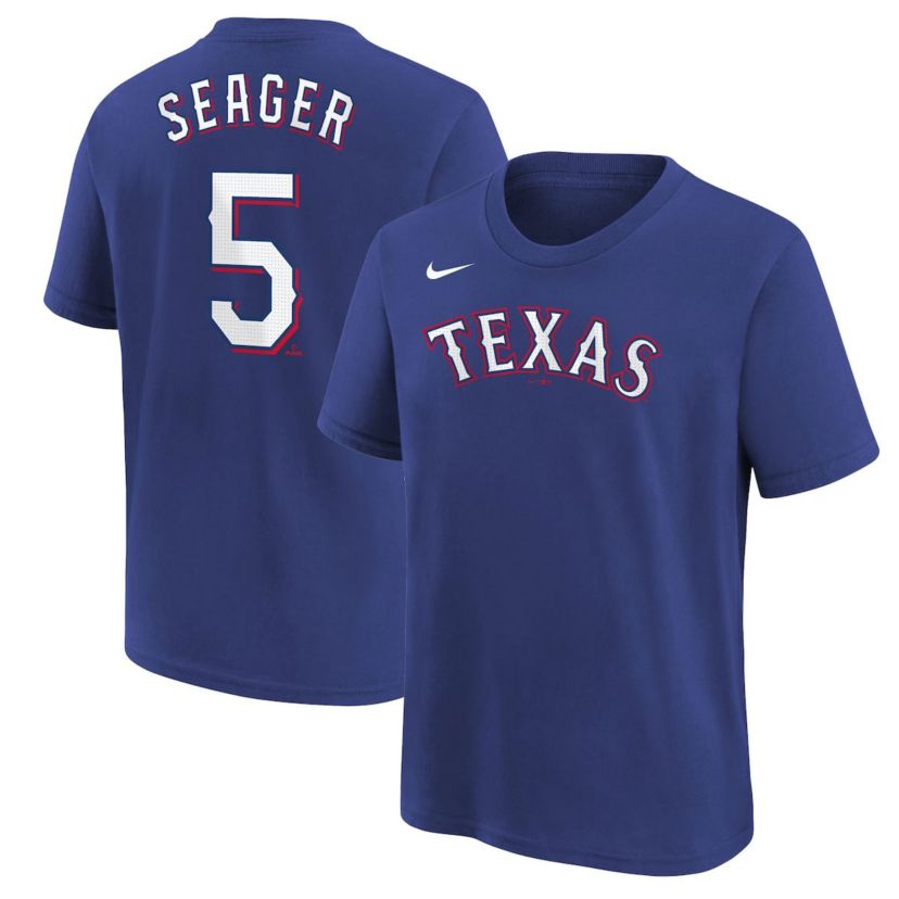 MLB Nike Corey Seager Texas Rangers Home Player Name & Number T-Shirt