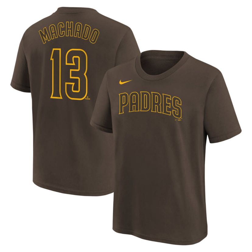 MLB Nike Manny Machado San Diego Padres Home Player Name & Number T-Shirt