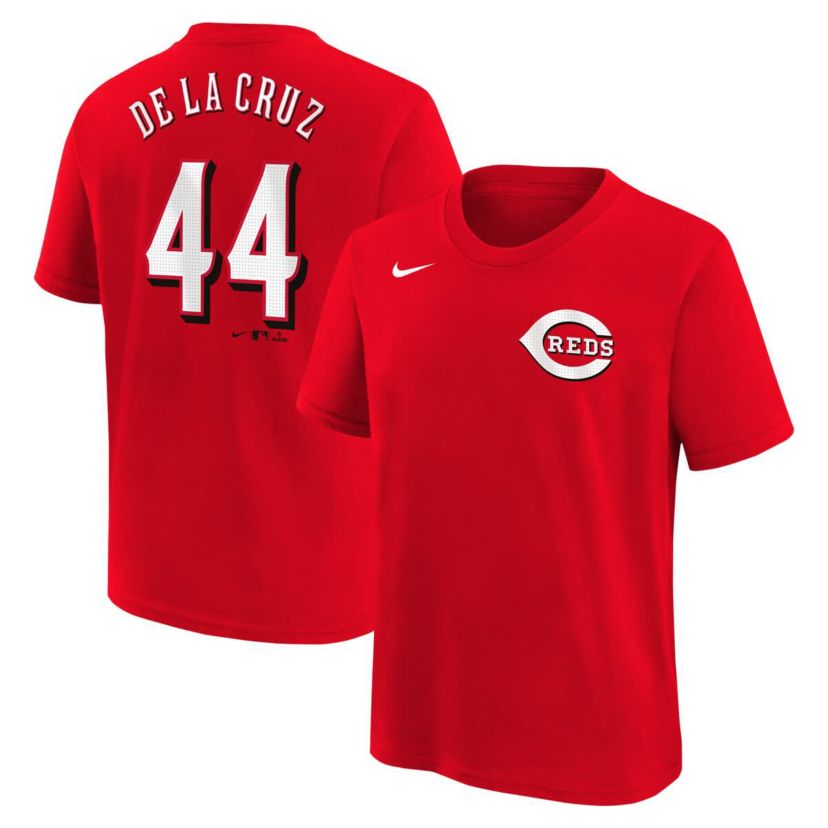 MLB Nike Elly De La Cruz Cincinnati Reds Home Player Name & Number T-Shirt