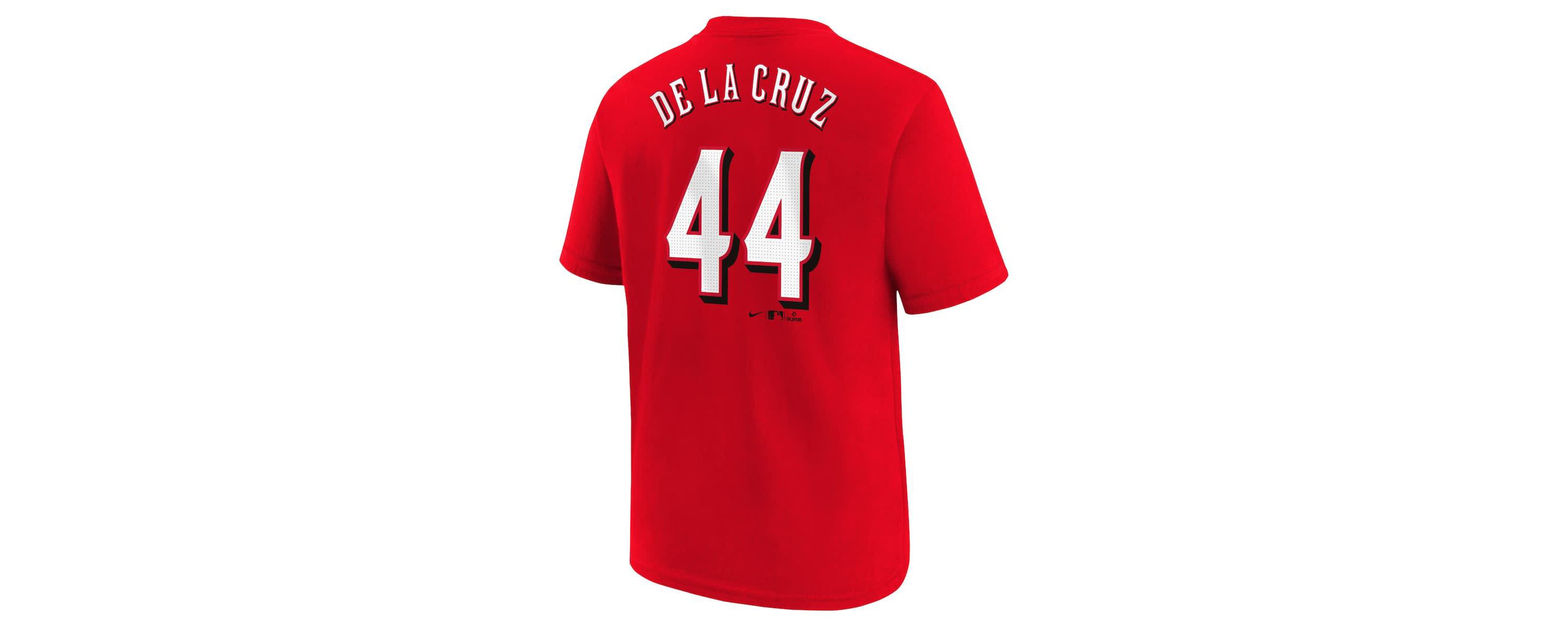 MLB Nike Elly De La Cruz Cincinnati Reds Home Player Name & Number T-Shirt