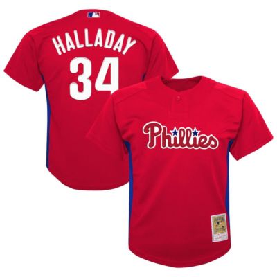 Mitchell & Ness Youth MLB Preschool Roy Halladay Philadelphia Phillies Cooperstown Collection Mesh Batting Practice Jersey
