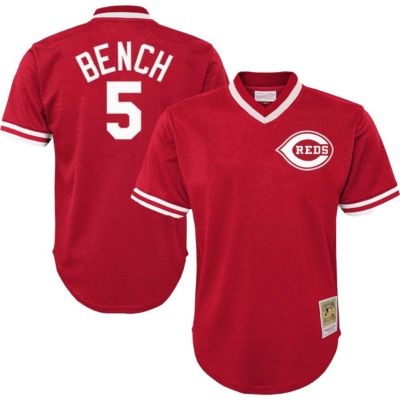 Mitchell & Ness Youth MLB Johnny Bench Cincinnati Reds Cooperstown Collection Mesh Batting Practice Jersey