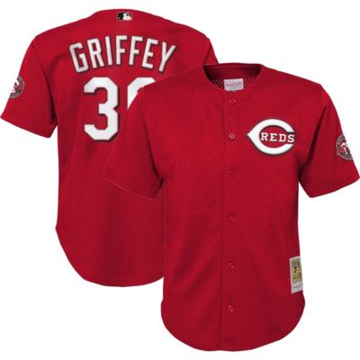 Mitchell & Ness Youth MLB Ken Griffey Jr. Cincinnati Reds Cooperstown Collection Mesh Batting Practice Jersey
