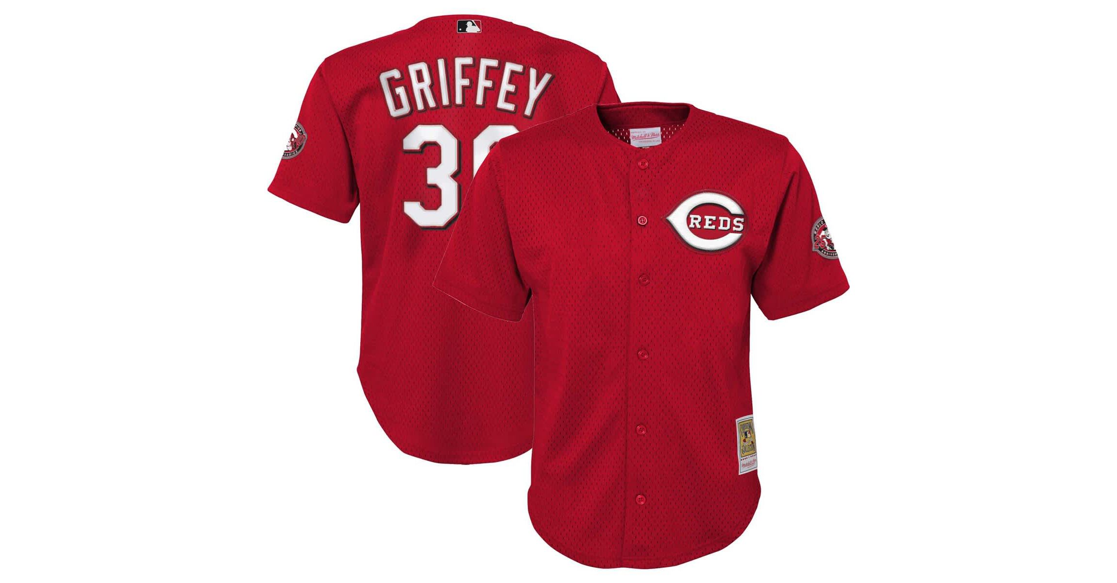 MLB Ken Griffey Jr. Cincinnati Reds Cooperstown Collection Mesh Batting Practice Jersey