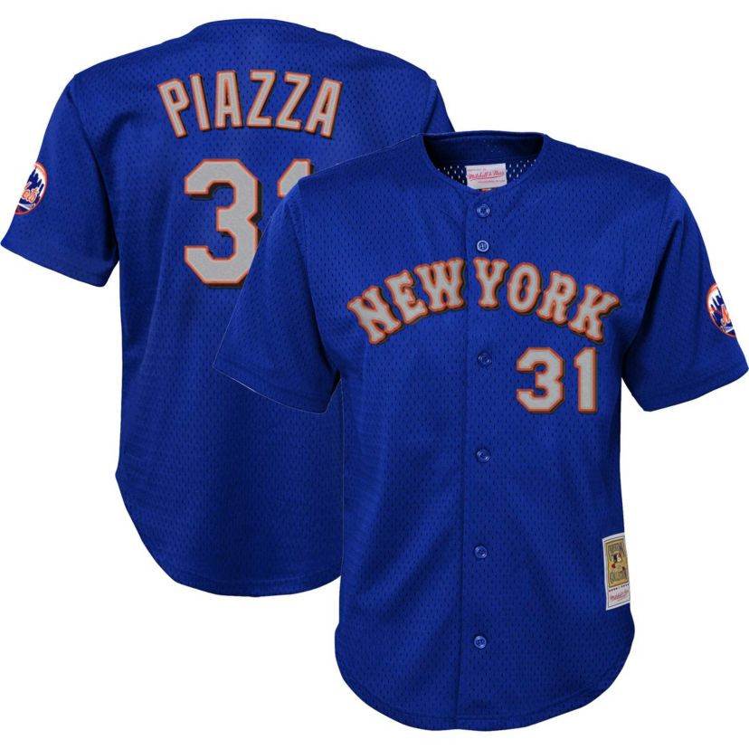 MLB Mike Piazza New York Mets Cooperstown Collection Mesh Batting Practice Jersey