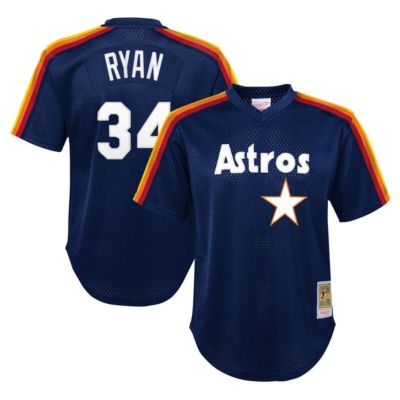 Mitchell & Ness Youth MLB Nolan Ryan Houston Astros Cooperstown Collection Mesh Batting Practice Jersey