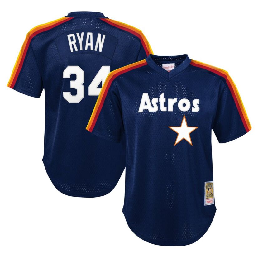 MLB Nolan Ryan Houston Astros Cooperstown Collection Mesh Batting Practice Jersey