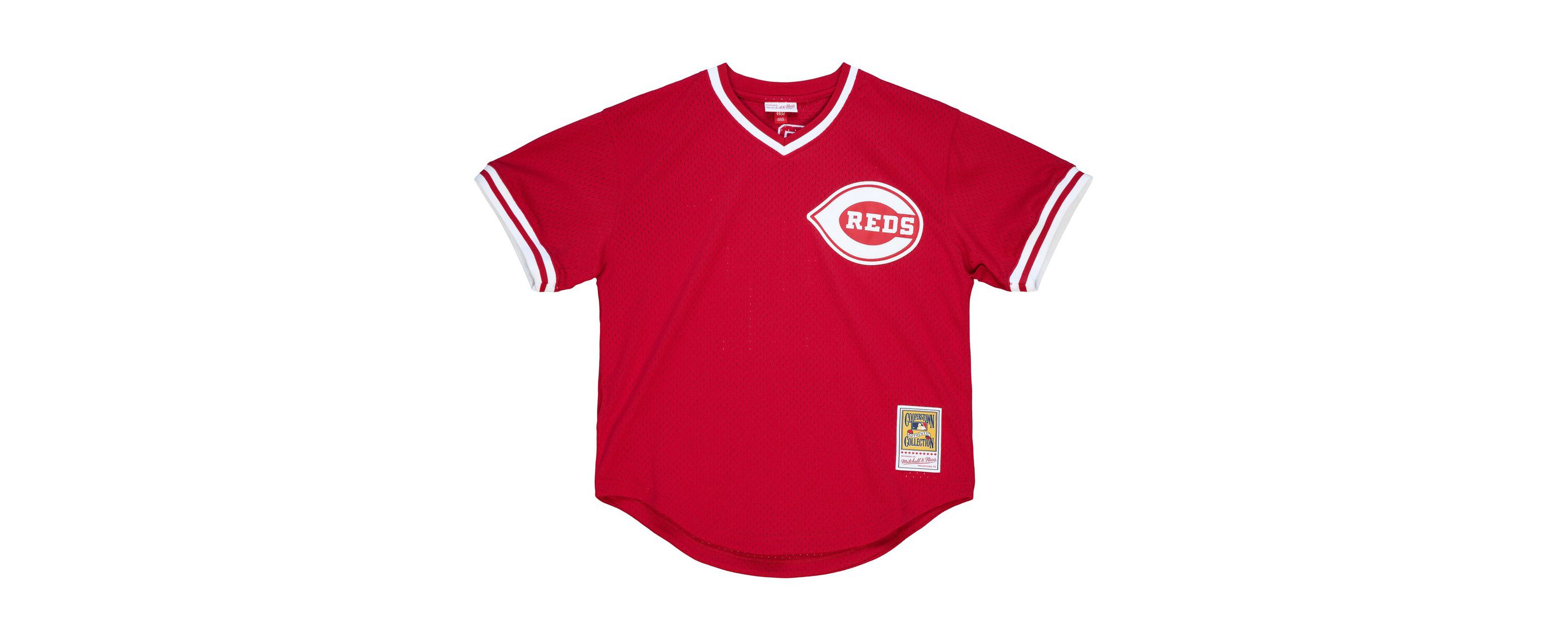 MLB Barry Larkin Cincinnati Reds Cooperstown Collection Mesh Batting Practice Jersey