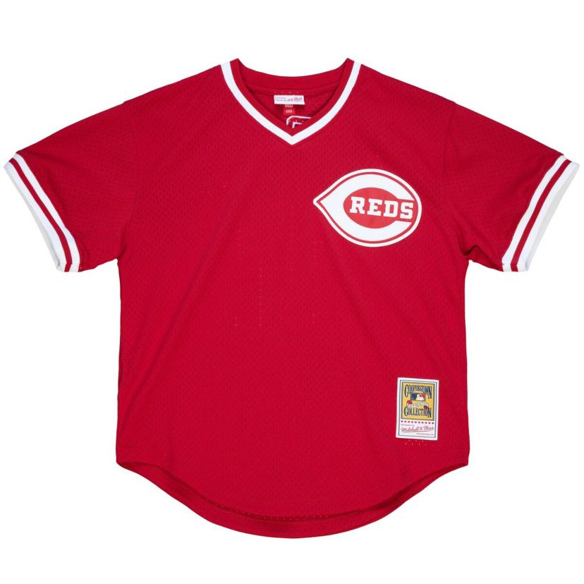 MLB Barry Larkin Cincinnati Reds Cooperstown Collection Mesh Batting Practice Jersey