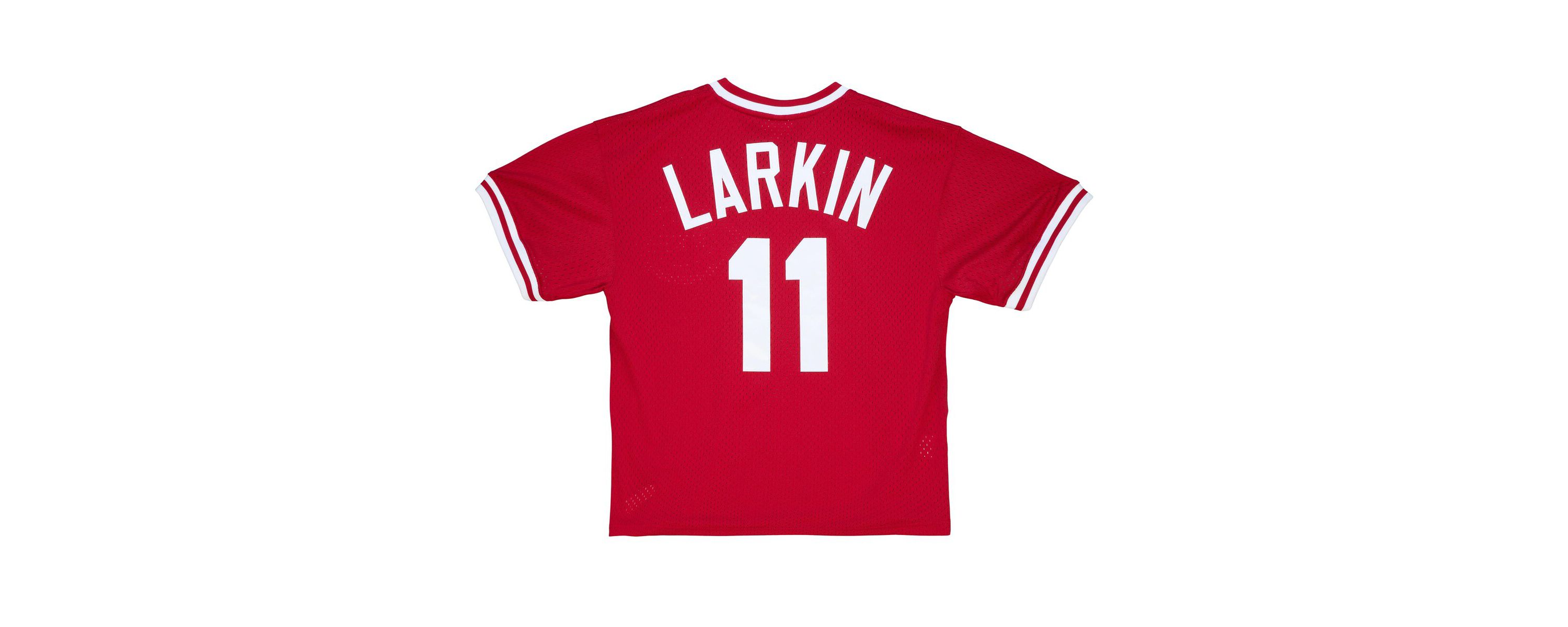 MLB Barry Larkin Cincinnati Reds Cooperstown Collection Mesh Batting Practice Jersey