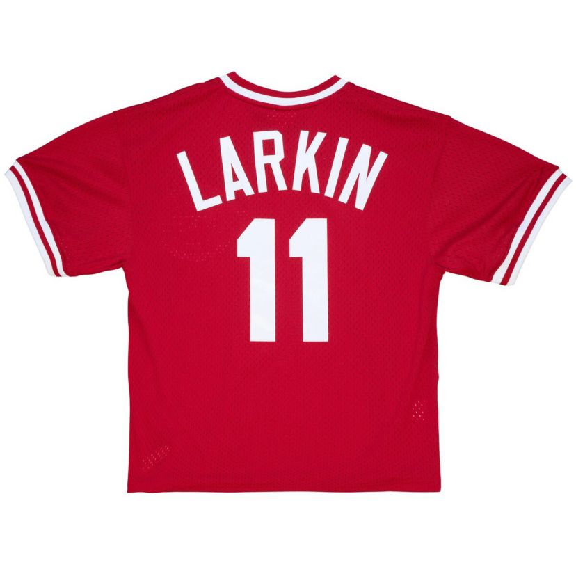 MLB Barry Larkin Cincinnati Reds Cooperstown Collection Mesh Batting Practice Jersey